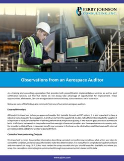 Observations from an Aerospace Auditor